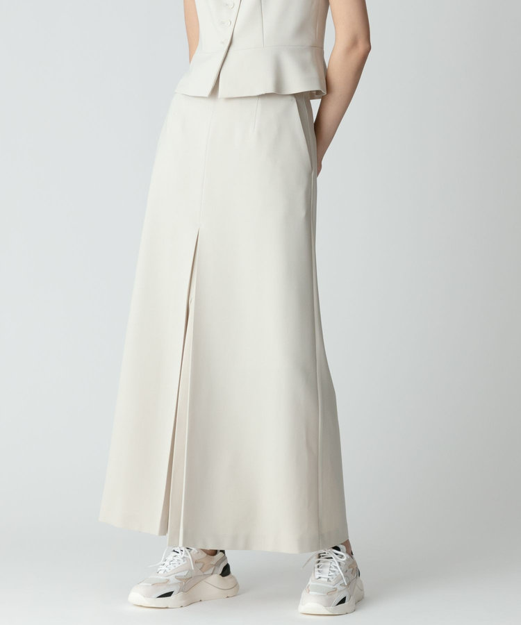 allureville 【セットアップ対応可能】ギャバダブルスリットスカート ベージュ (11)