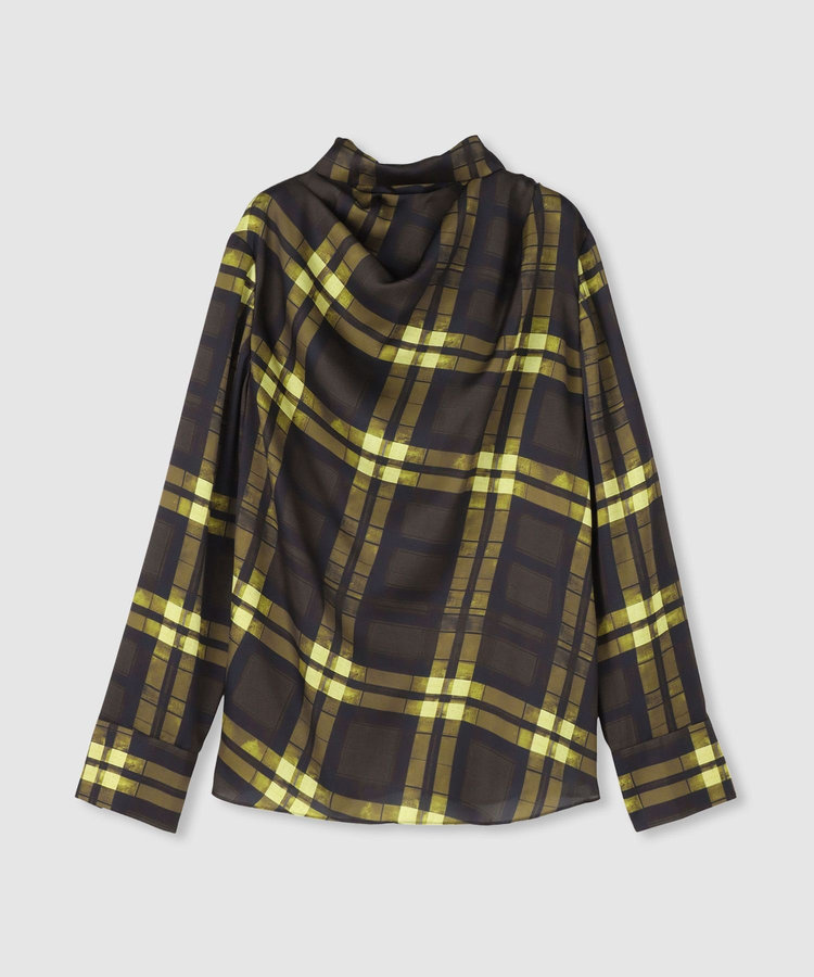 allureville LISAチェックプリントブラウス ブラウン (81)