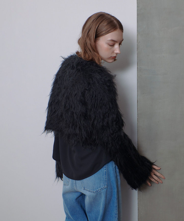 allureville ミンクファーボトルネックプルオーバー ブラック (95)