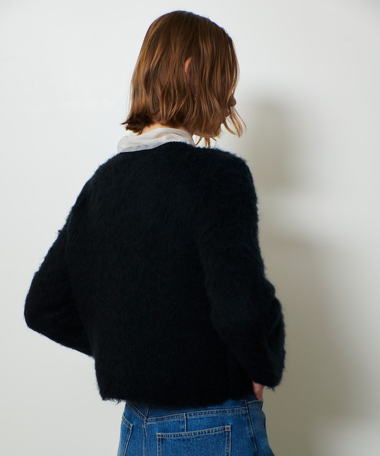 allureville シャギーニットカーディガン ブラック (95)