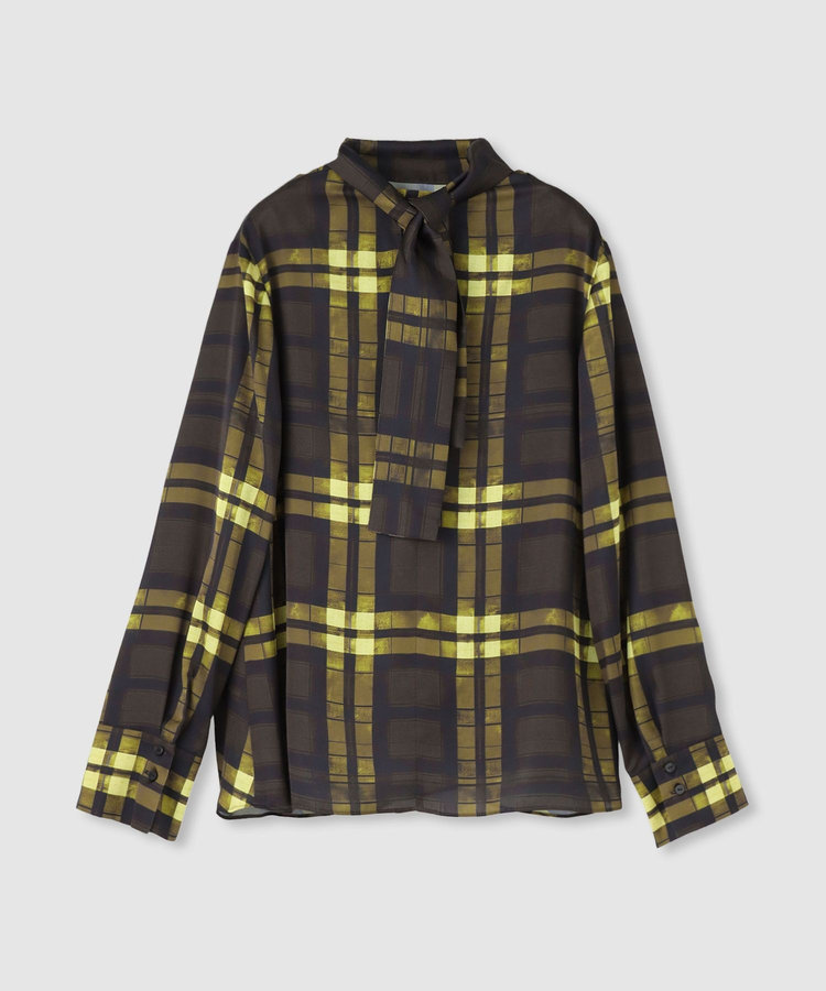 allureville LISAチェックプリントブラウス ブラウン (81)