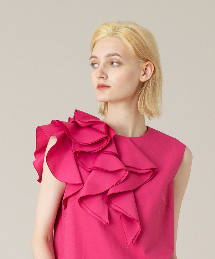 LOULOU WILLOUGHBY 【LOULOU WILLOUGHBY】アシメフリルワンピース ピンク (41)