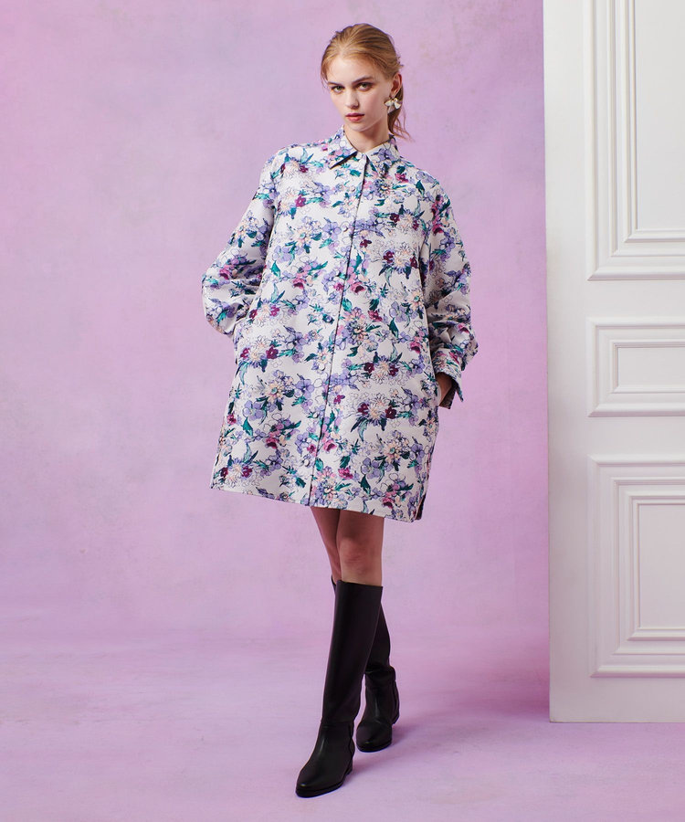 LOULOU WILLOUGHBY 【LOULOU WILLOUGHBY】LIMONTAフラワージャガードシャツワンピース ラベンダー (53)