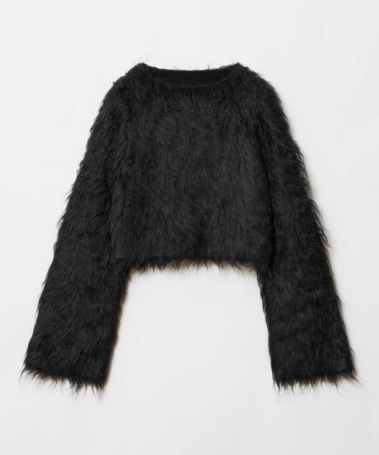 allureville ミンクファーボトルネックプルオーバー ブラック (95)