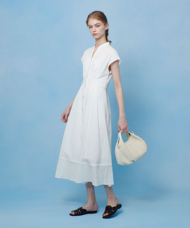 LOULOU WILLOUGHBY ◇【LOULOU WILLOUGHBY】リップルタックワンピース ホワイト (01)