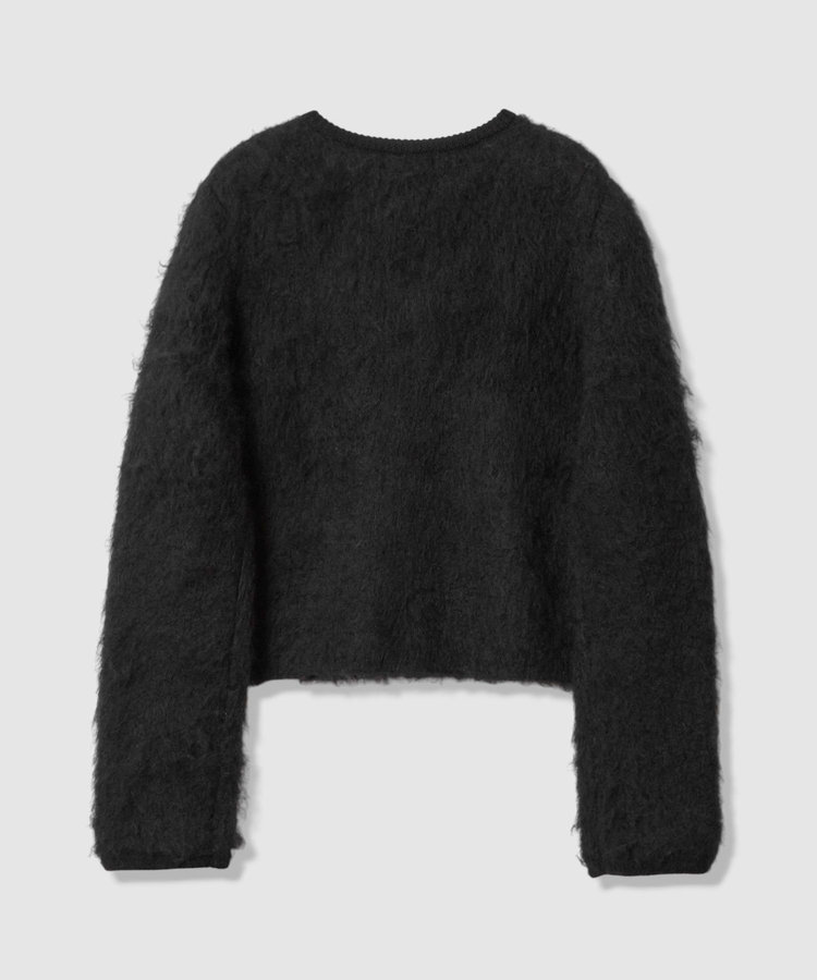 allureville シャギーニットカーディガン ブラック (95)