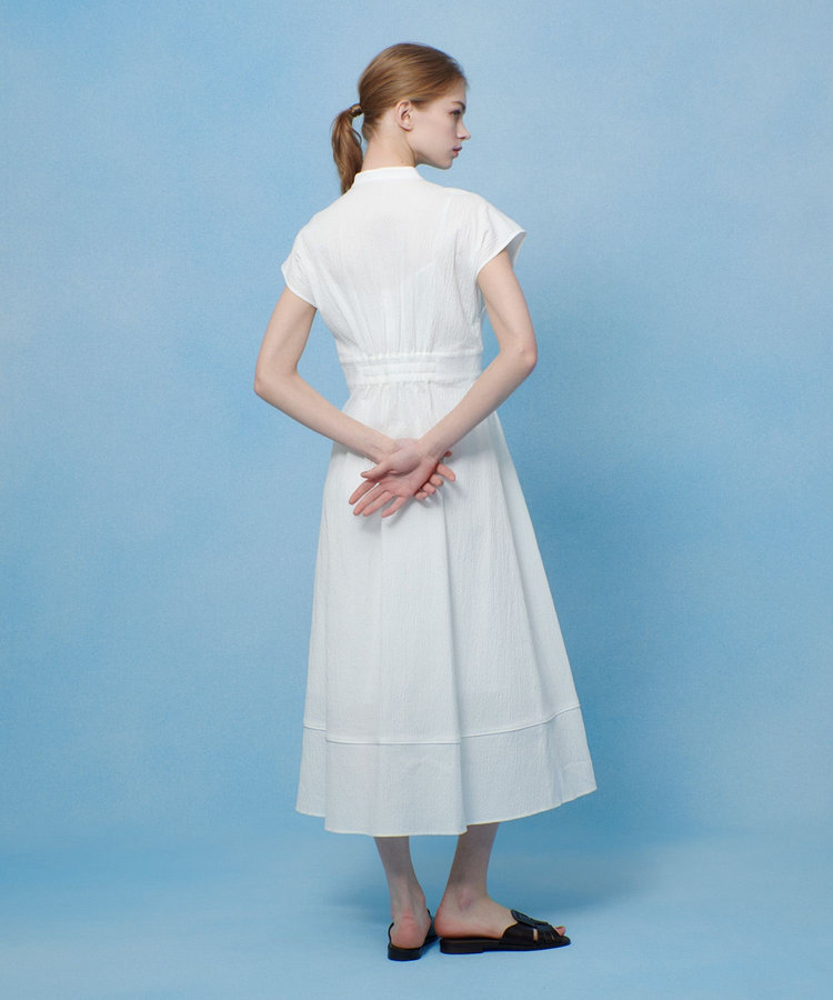 LOULOU WILLOUGHBY ◇【LOULOU WILLOUGHBY】リップルタックワンピース ホワイト (01)