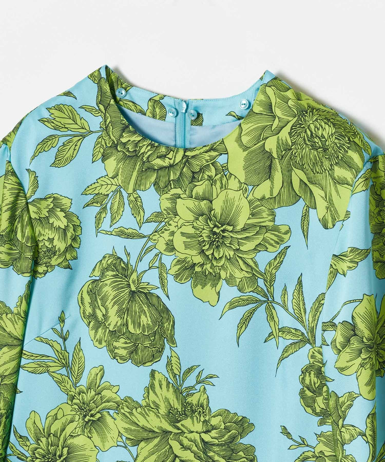 LOULOU WILLOUGHBY 【LOULOU WILLOUGHBY】RATTIフラワープリント衿付きワンピース ブルー系 (68)