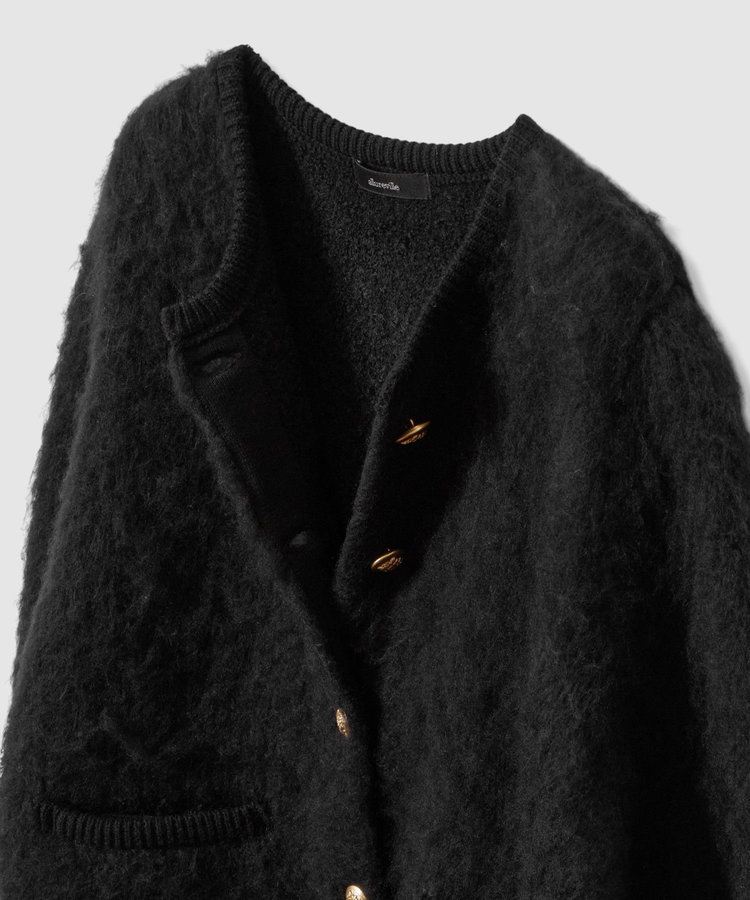 allureville シャギーニットカーディガン ブラック (95)