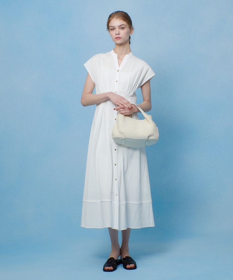 LOULOU WILLOUGHBY ◇【LOULOU WILLOUGHBY】リップルタックワンピース ホワイト (01)