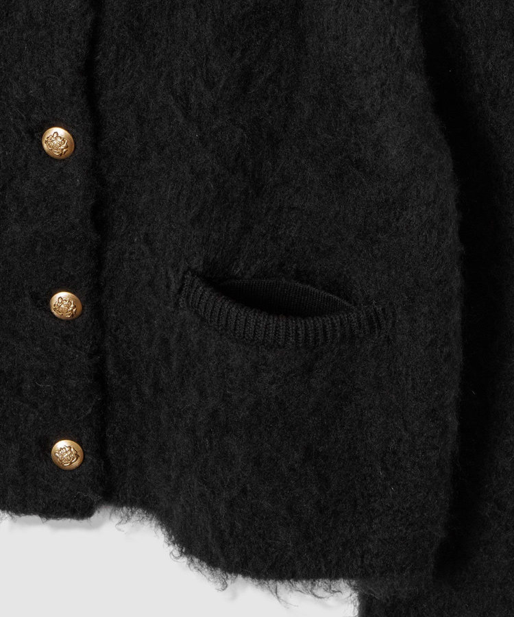 allureville シャギーニットカーディガン ブラック (95)