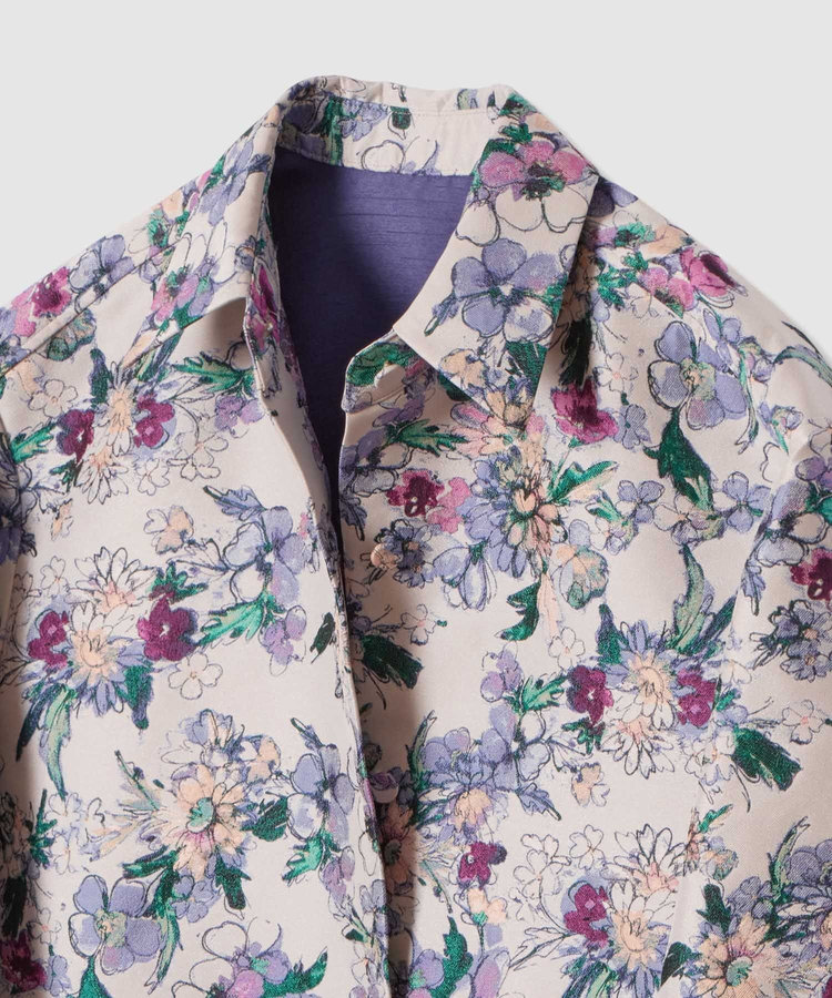 LOULOU WILLOUGHBY 【LOULOU WILLOUGHBY】LIMONTAフラワージャガードシャツワンピース ラベンダー (53)