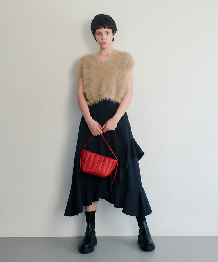 allureville シャギーオーバー2WAYベスト ベージュ (11)