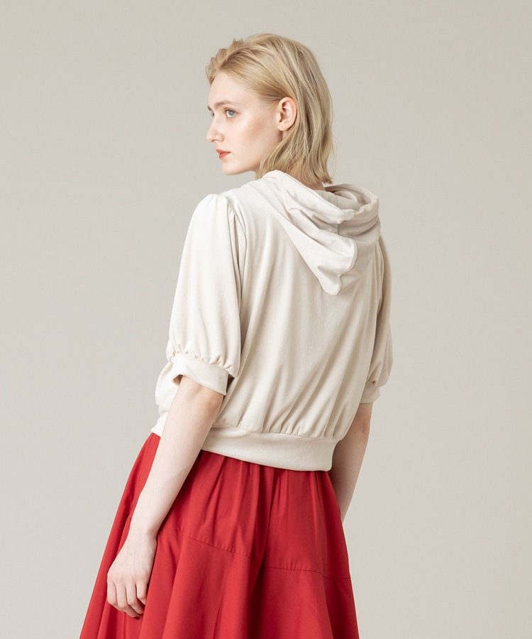 LOULOU WILLOUGHBY 【LOULOU WILLOUGHBY】ベロアプチフーディー ライトベージュ (12)