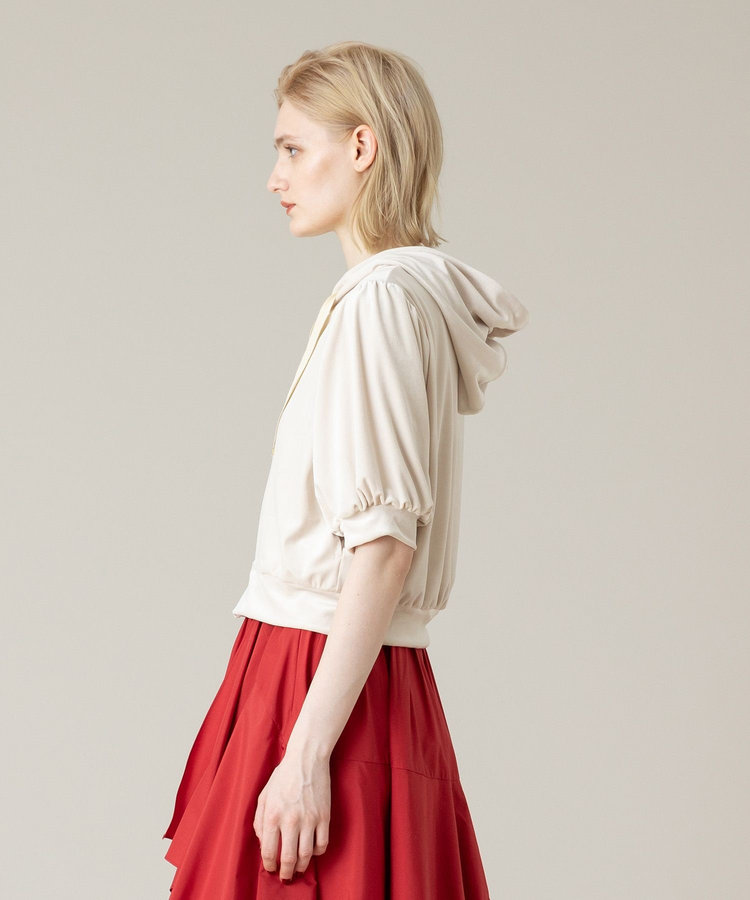 LOULOU WILLOUGHBY 【LOULOU WILLOUGHBY】ベロアプチフーディー ライトベージュ (12)