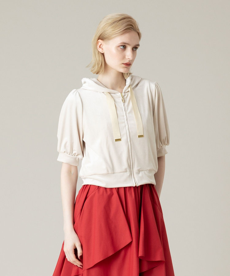 LOULOU WILLOUGHBY 【LOULOU WILLOUGHBY】ベロアプチフーディー ライトベージュ (12)