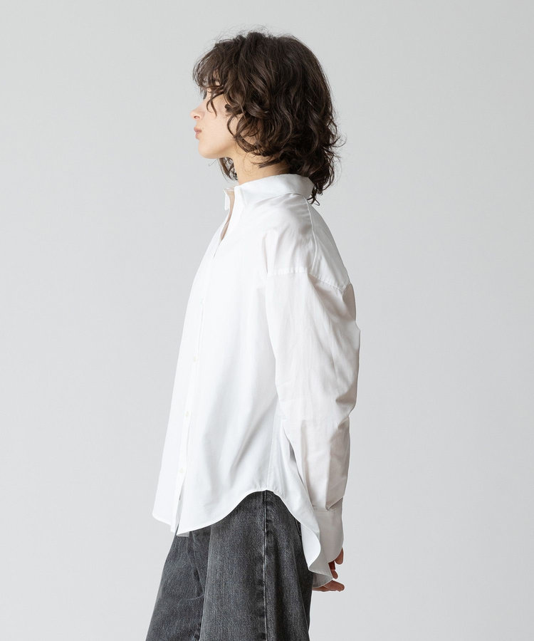 allureville コットンデザインスリーブブラウス ホワイト (01)