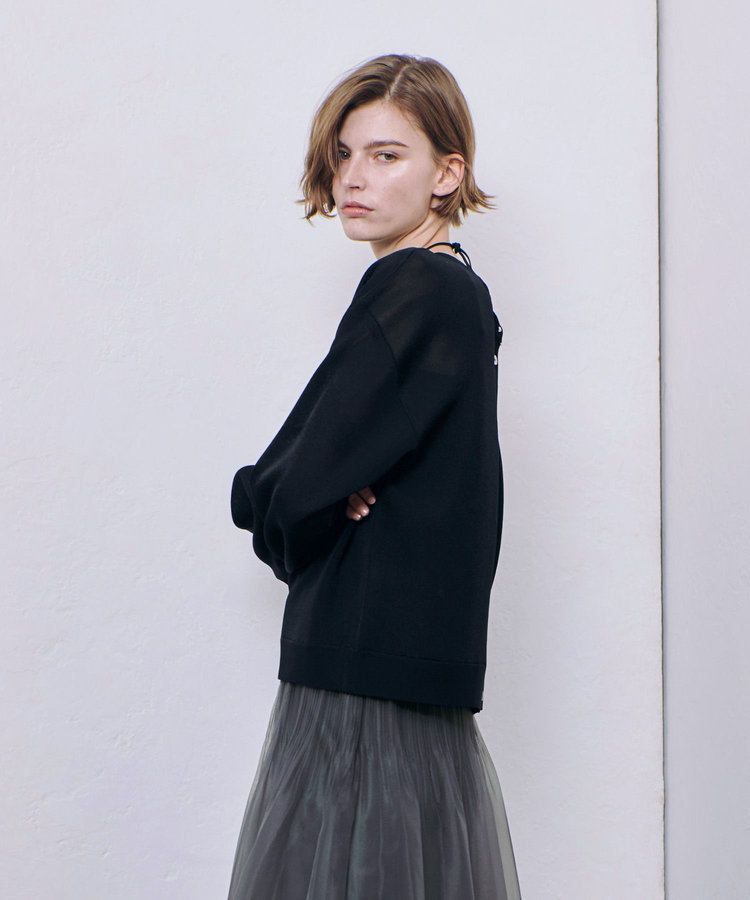 allureville スポンディッシュシアー2WAYプルオーバー ブラック (95)