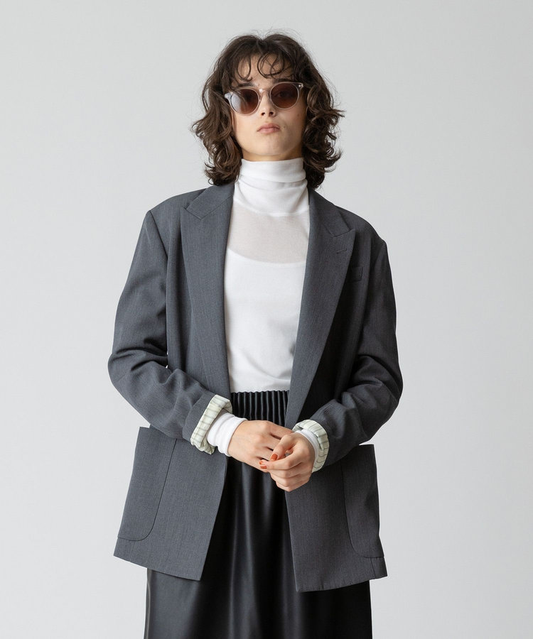 allureville ウールボタンレスジャケット グレー (92)