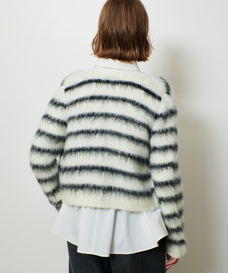 allureville シャギーニットカーディガン ブラック系 (98)