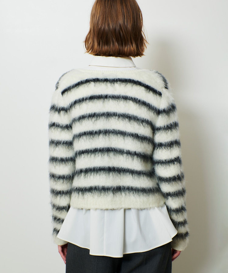 allureville シャギーニットカーディガン ブラック系 (98)