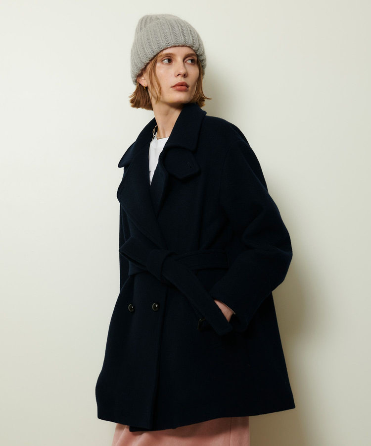 allureville パイルメルトンデザインＰコート ネイビー (65)