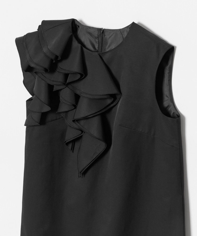 LOULOU WILLOUGHBY 【LOULOU WILLOUGHBY】アシメフリルワンピース ブラック (95)