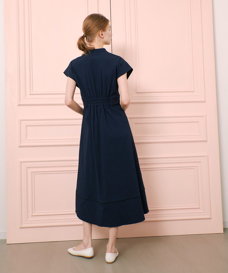 LOULOU WILLOUGHBY ◇【LOULOU WILLOUGHBY】リップルタックワンピース ネイビー (65)