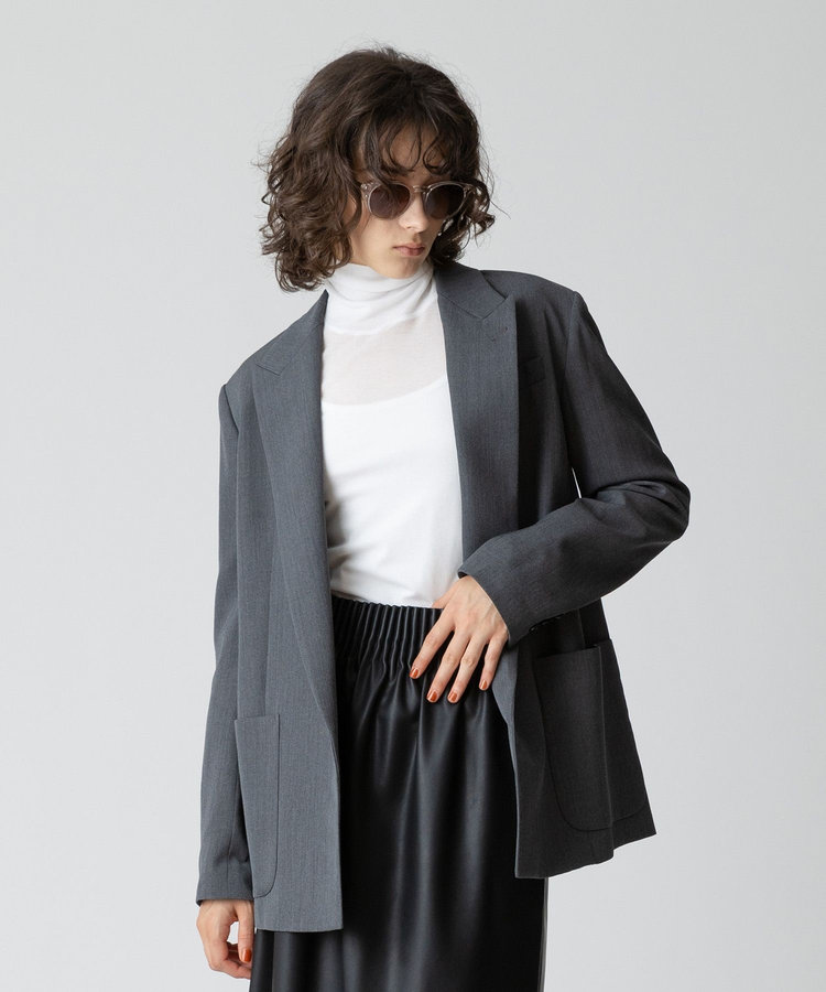 allureville ウールボタンレスジャケット グレー (92)