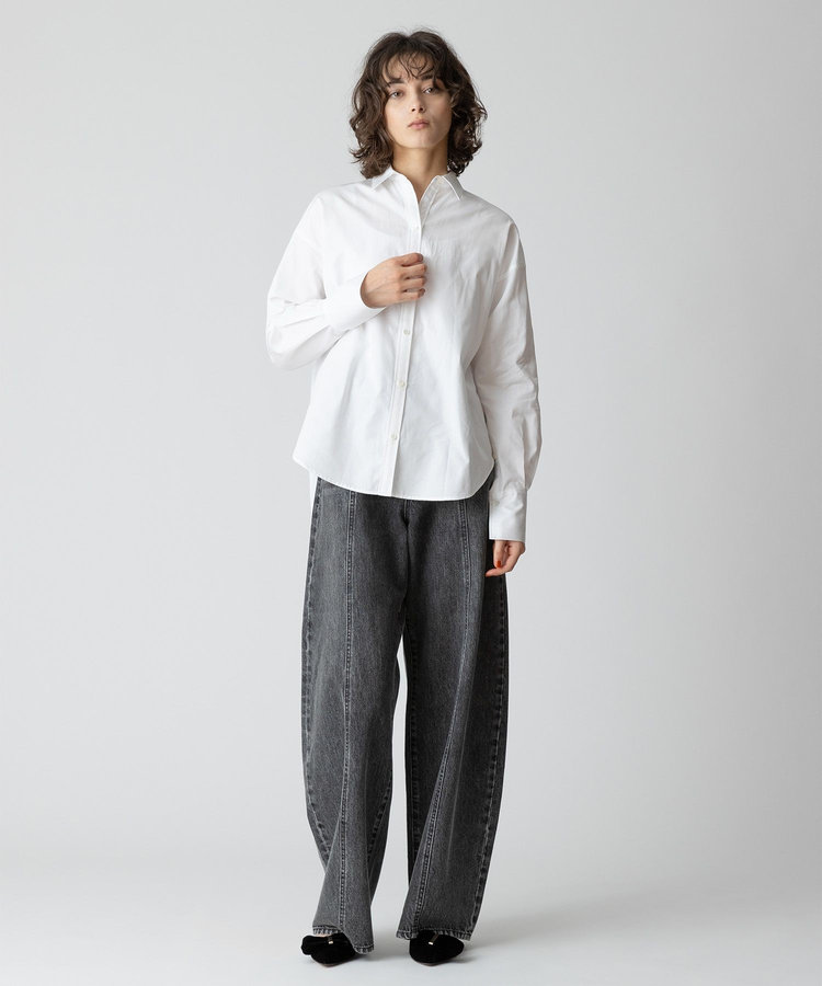 allureville コットンデザインスリーブブラウス ホワイト (01)