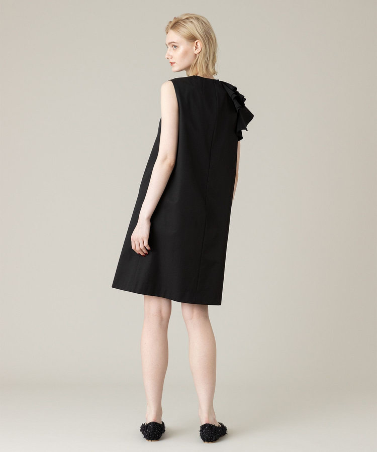 LOULOU WILLOUGHBY 【LOULOU WILLOUGHBY】アシメフリルワンピース ブラック (95)