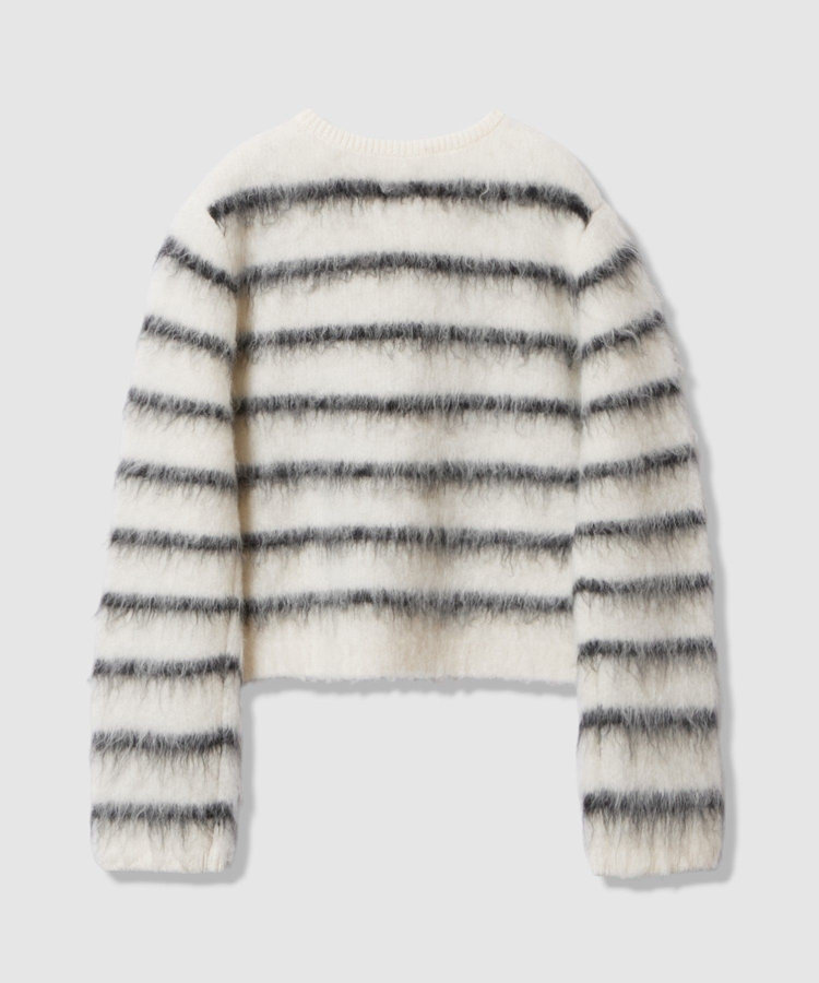 allureville シャギーニットカーディガン ブラック系 (98)