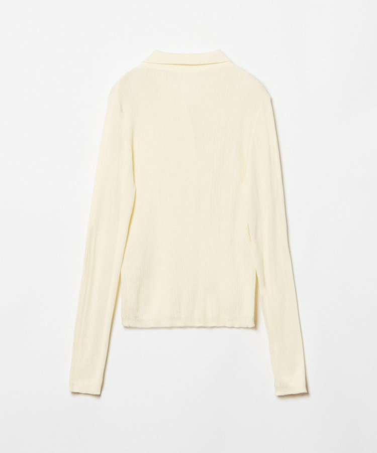 allureville ランダムストライプニットポロ アイボリー (04)