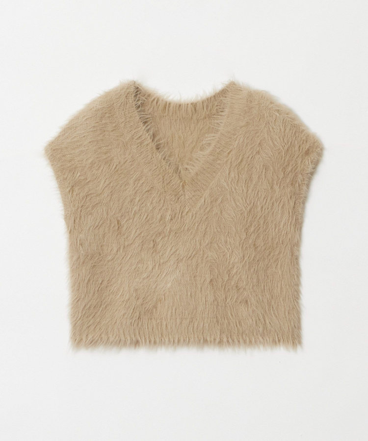 allureville シャギーオーバー2WAYベスト ベージュ (11)