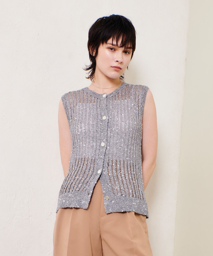 allureeville スパンコールニット スパンコールメッシュプルオーバー|allureville OFFICIAL SITE