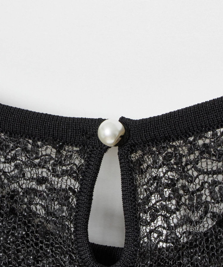 LOULOU WILLOUGHBY 【LOULOU WILLOUGHBY】レーシーニットビスチェプルオーバー ブラック (95)