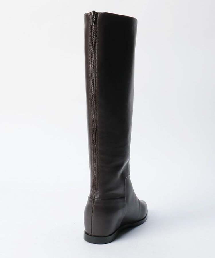 allureville バックジップロングブーツ ダークブラウン (82)