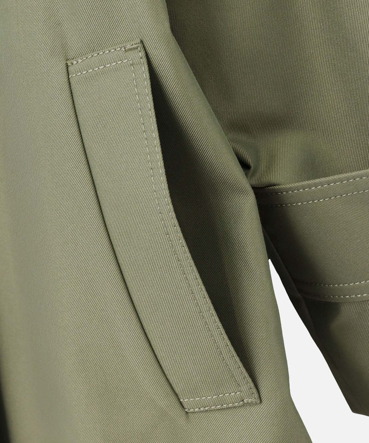 LOULOU WILLOUGHBY 【LOULOU WILLOUGHBY】シャンブレーギャバミドルコート カーキ (76)