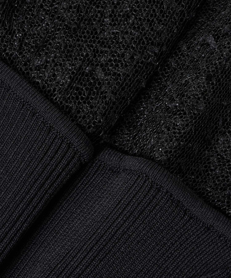 LOULOU WILLOUGHBY 【LOULOU WILLOUGHBY】レーシーニットビスチェプルオーバー ブラック (95)