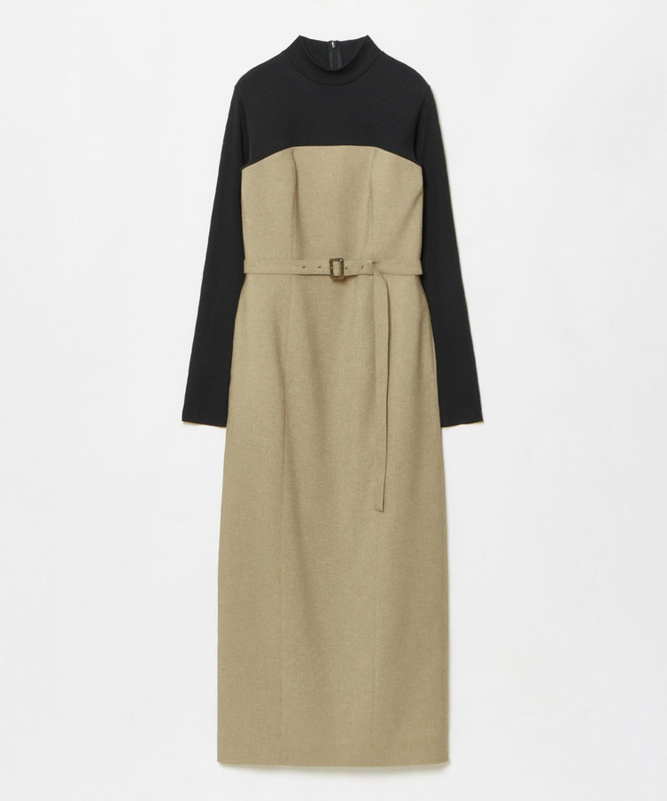 allureville スラブオックステレコドッキングワンピース ベージュ (11)