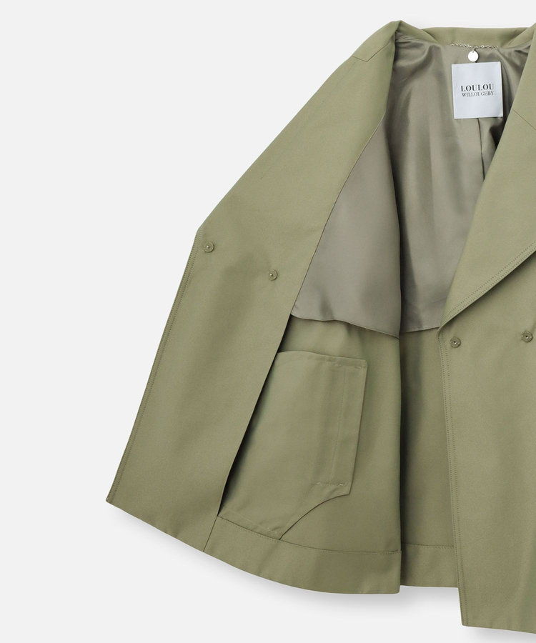 LOULOU WILLOUGHBY 【LOULOU WILLOUGHBY】シャンブレーギャバミドルコート カーキ (76)