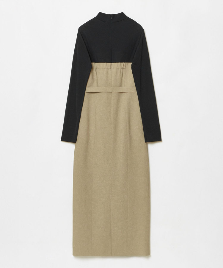 allureville スラブオックステレコドッキングワンピース ベージュ (11)