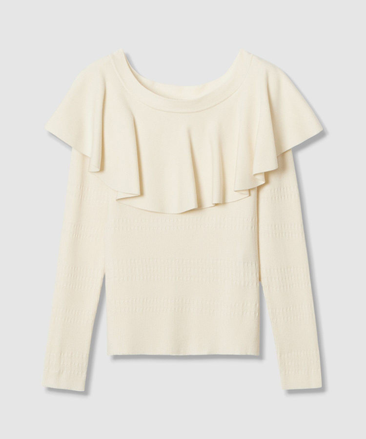 LOULOU WILLOUGHBY 【LOULOU WILLOUGHBY】ラッフルオフショルプルオーバー オフホワイト (02)