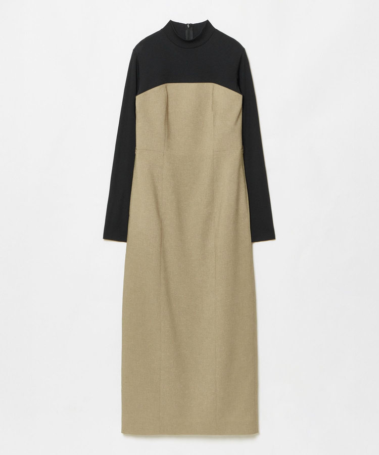 allureville スラブオックステレコドッキングワンピース ベージュ (11)