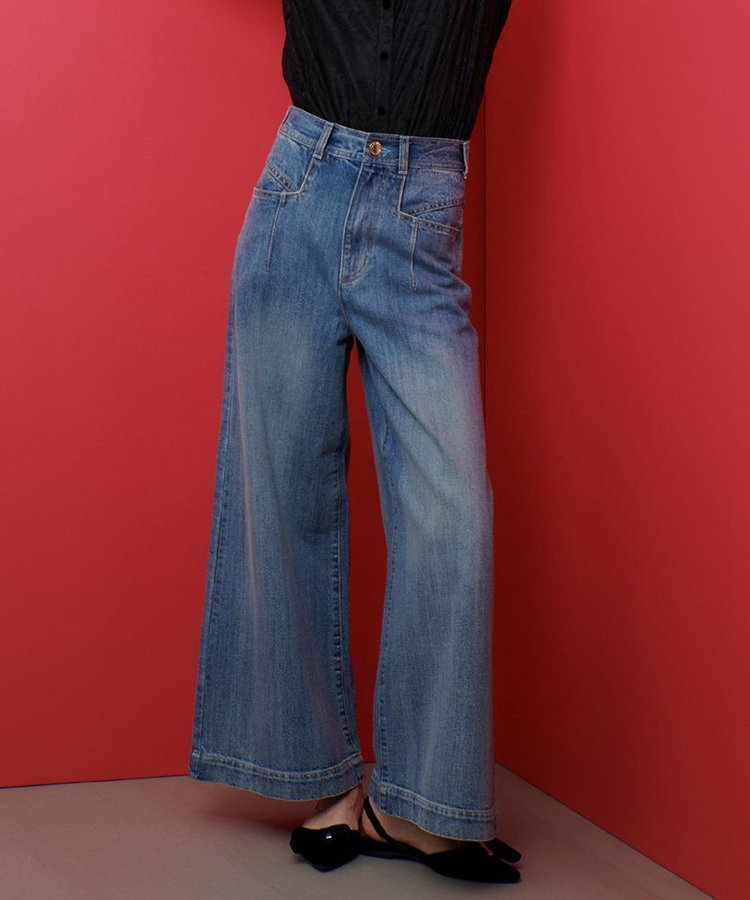 LOULOU WILLOUGHBY 【LOULOU WILLOUGHBY】◇デニムバギーパンツ ブルー (61)