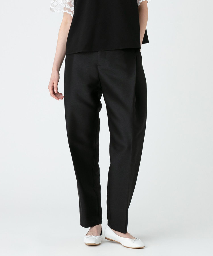 LOULOU WILLOUGHBY 【LOULOU WILLOUGHBY】シルクウールタックパンツ ブラック (95)
