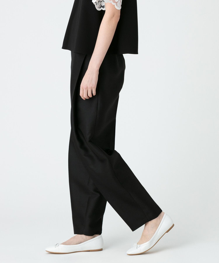 LOULOU WILLOUGHBY 【LOULOU WILLOUGHBY】シルクウールタックパンツ ブラック (95)