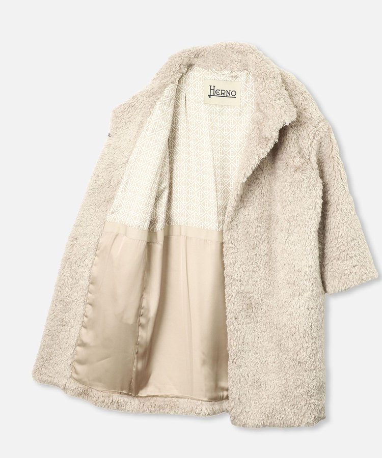 buying 【HERNO(ヘルノ－)】 CURLY ECO FUR HIGH NECK CT ベージュ (11)