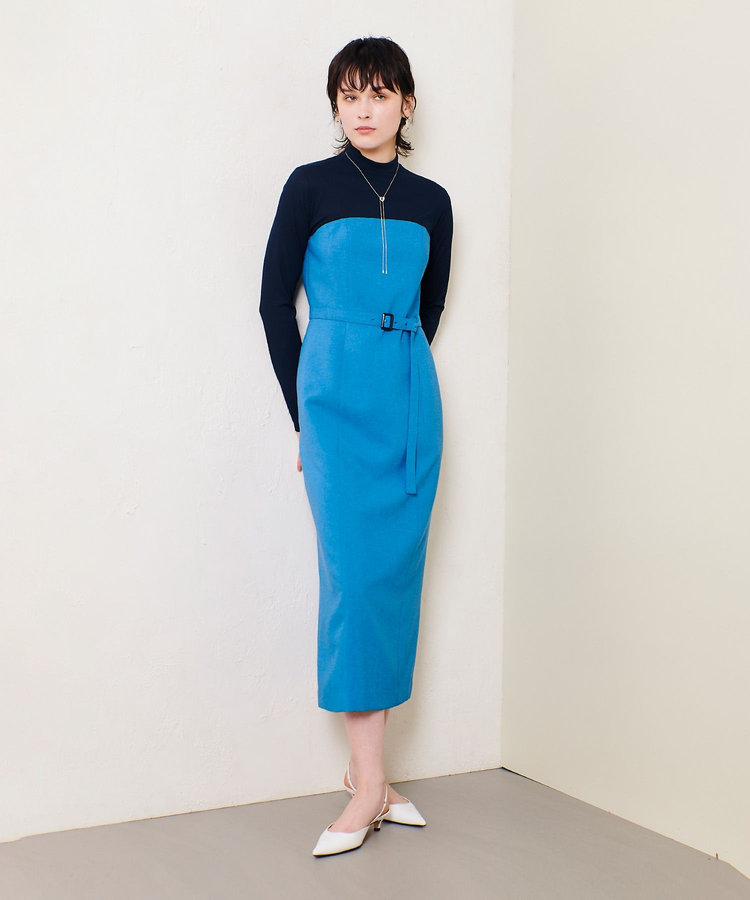 allureville スラブオックステレコドッキングワンピース ブルー (61)