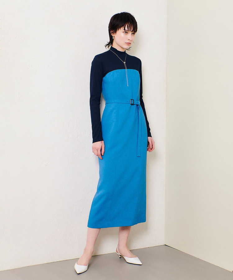 allureville スラブオックステレコドッキングワンピース ブルー (61)